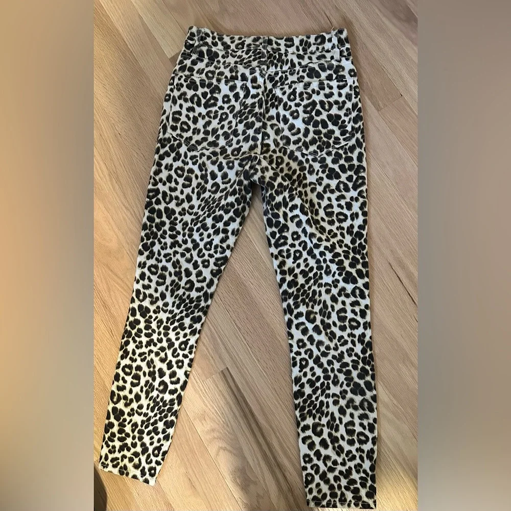 FRAME denim | Ali High Rise Cigarette | 26 | Animal Leopard Print | Beige Multi - Picture 7 of 8
